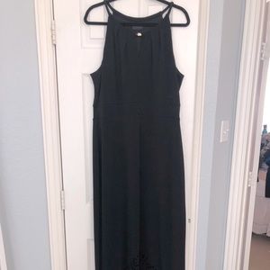 Black long dress with laser cut detail
